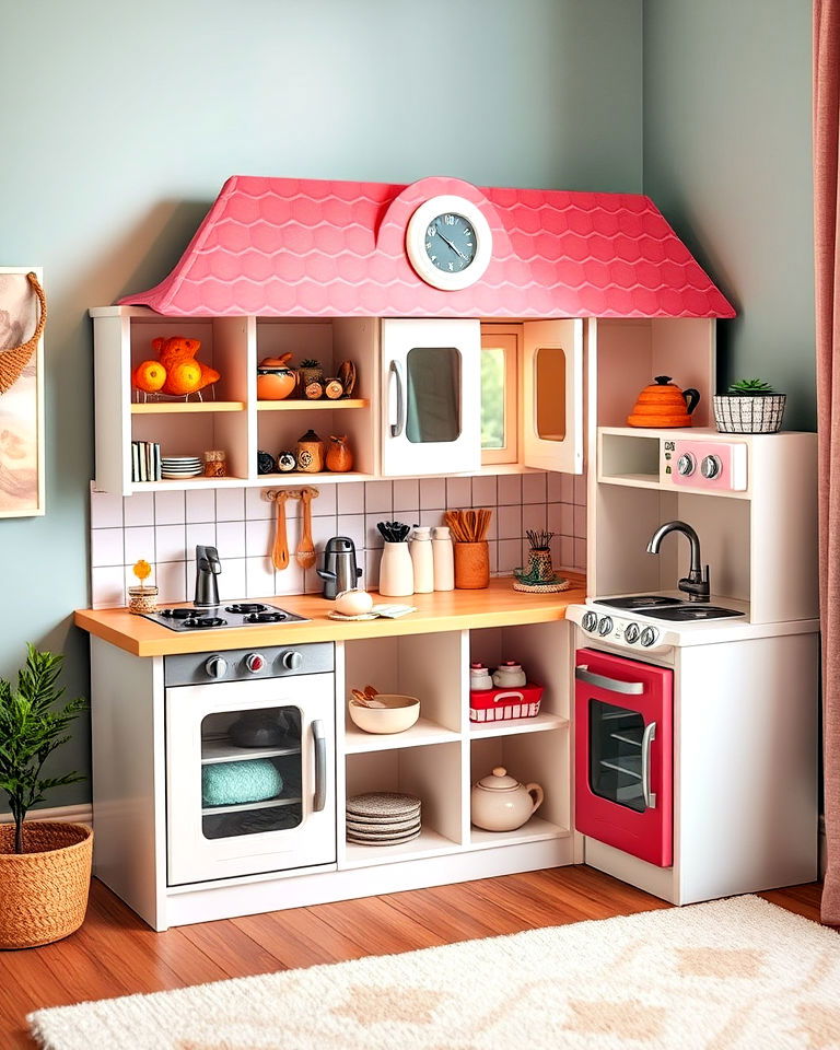 miniature play kitchen for toddler room - 40 Toddler Room Ideas