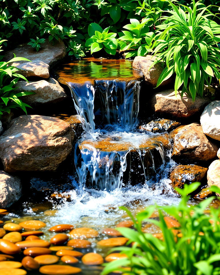 miniature waterfall for water garden - 15 Water Garden Ideas