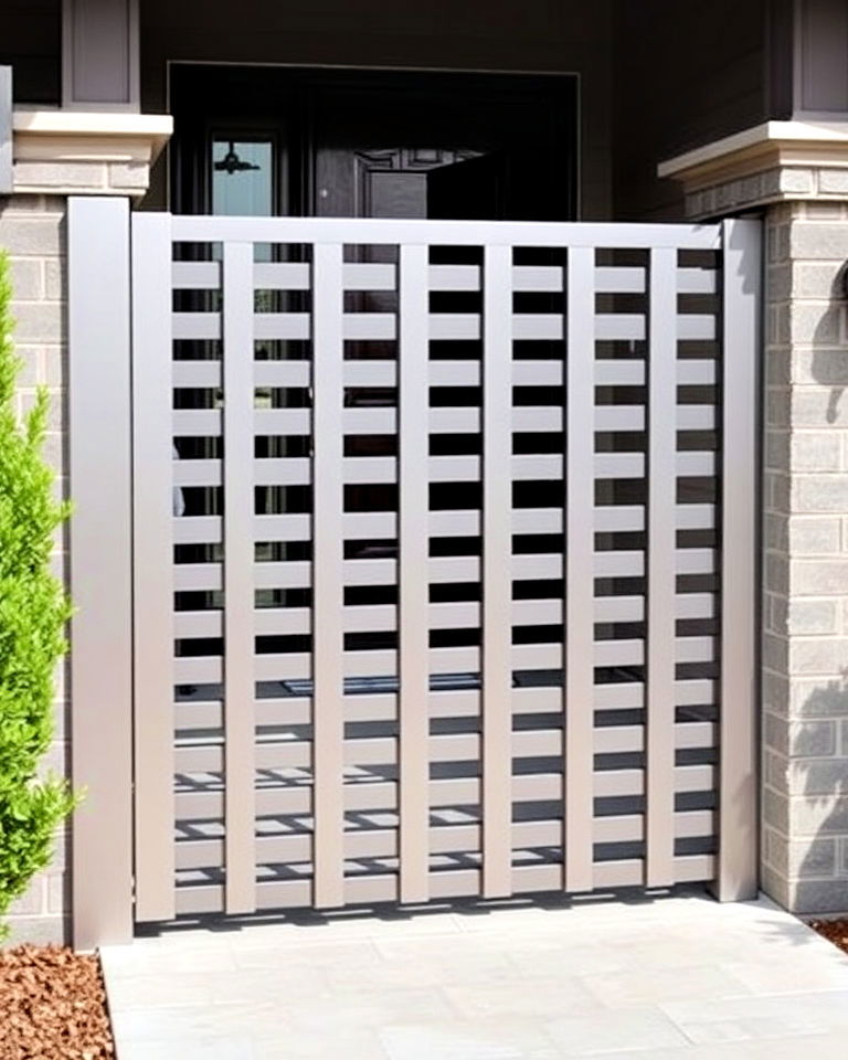 minimalist aluminum gate for front door - 20 Front Door Gate Ideas