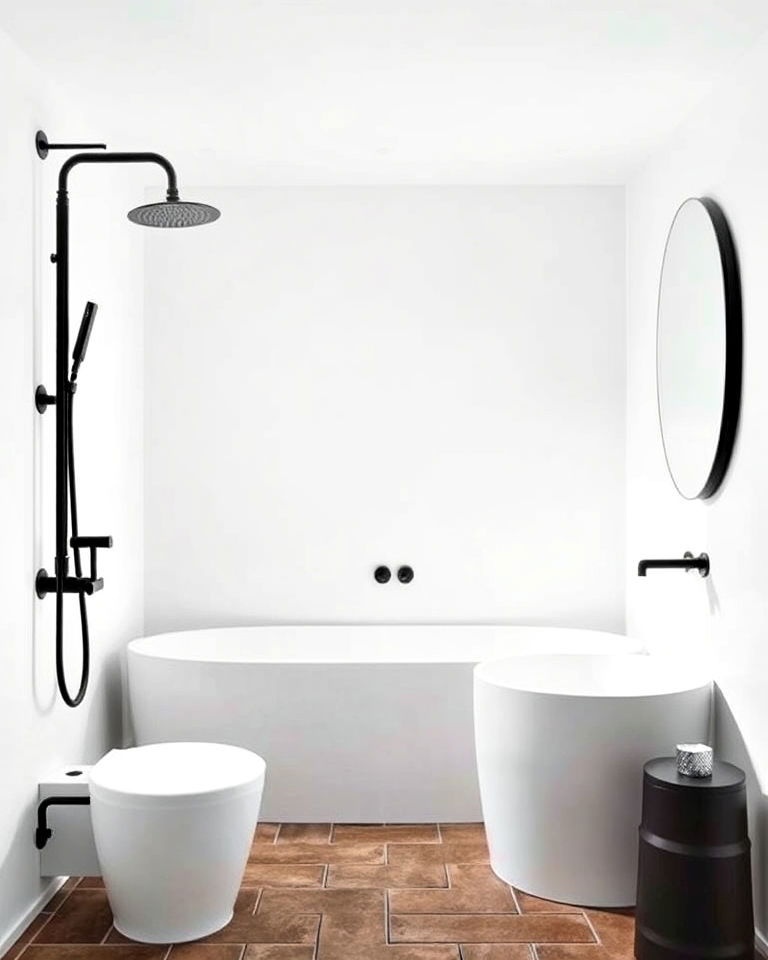 minimalist bathrooms with black fixtures - 15 Bathroom With Black Fixtures
