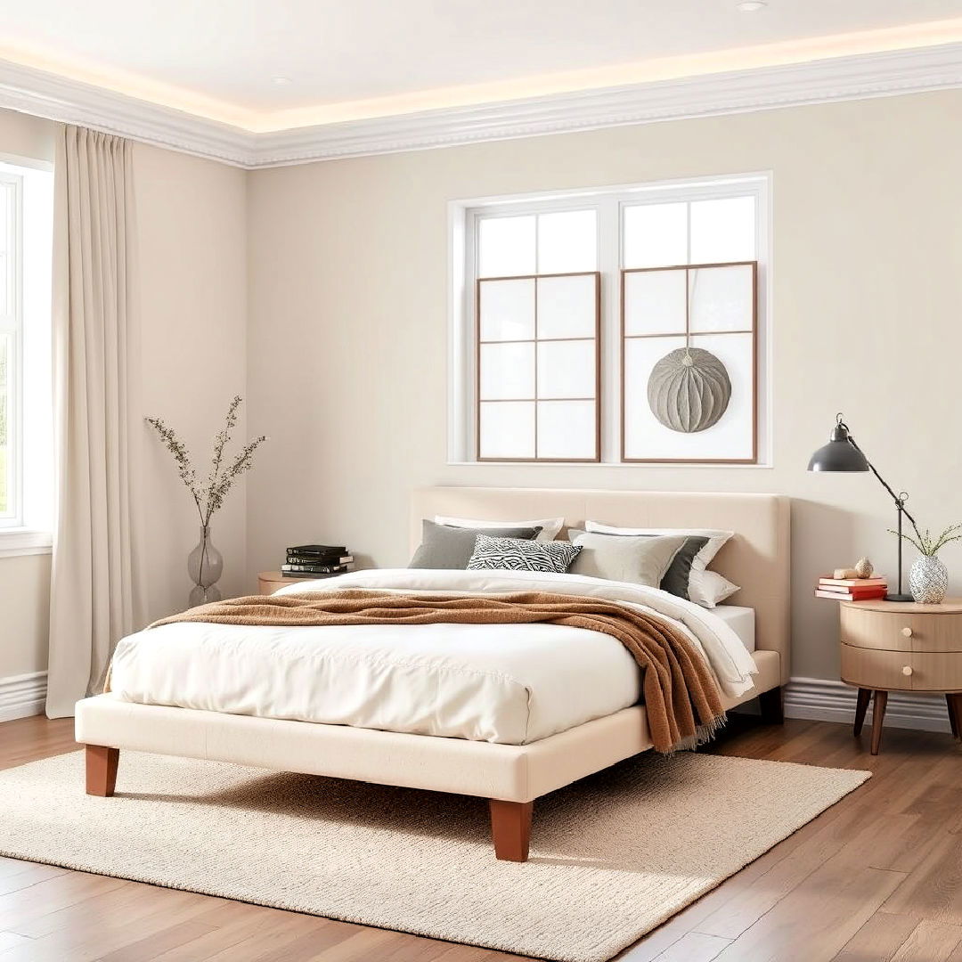 minimalist beige bed frame - 30 Beige Bedroom Ideas