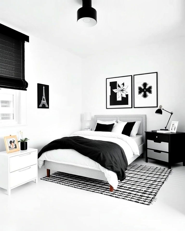 minimalist black and white bedroom - 40 Teenage Boy Bedroom Ideas
