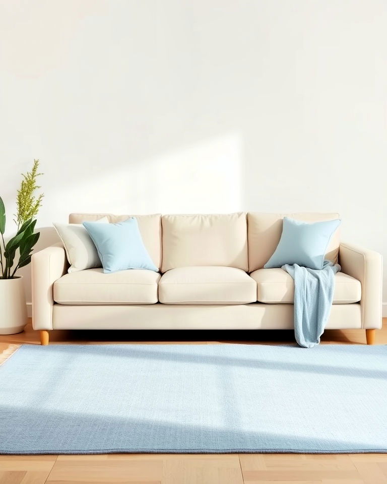 minimalist blue and beige living room - 20 Blue and Beige Living Room Ideas