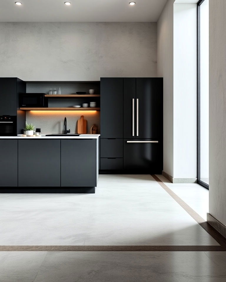 minimalist borders for concrete floor kitchen - 25 Concrete Floor Kitchen Ideas