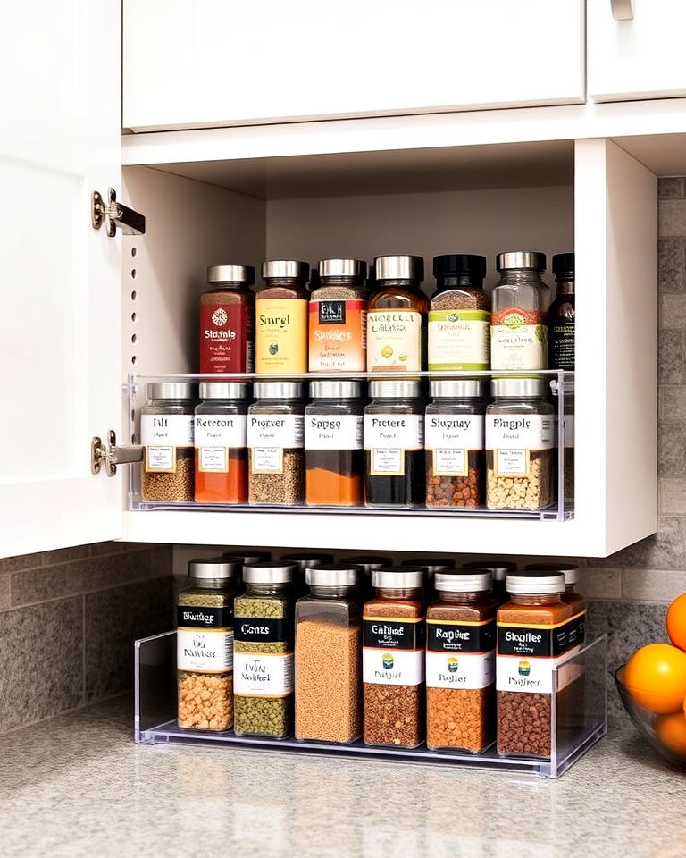minimalist clear acrylic spice rack - 40 Spice Rack Ideas