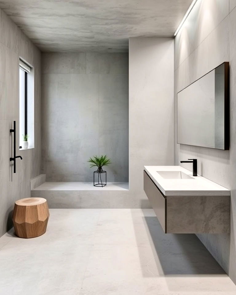 minimalist concrete bathroom design - 30 Concrete Bathroom Ideas