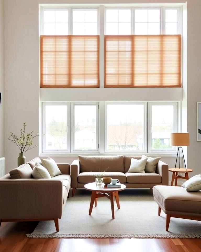 minimalist decor and mid century sofa - 20 Couch in Front of Window Ideas