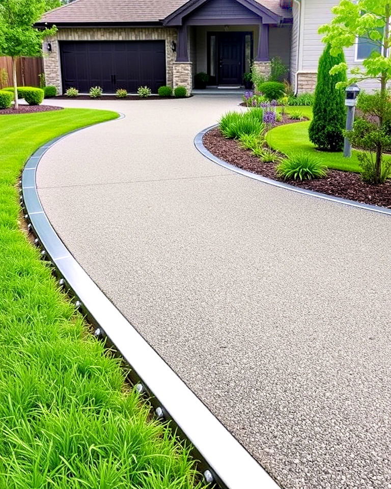 minimalist design steel edging - 30 Driveway Edging Ideas