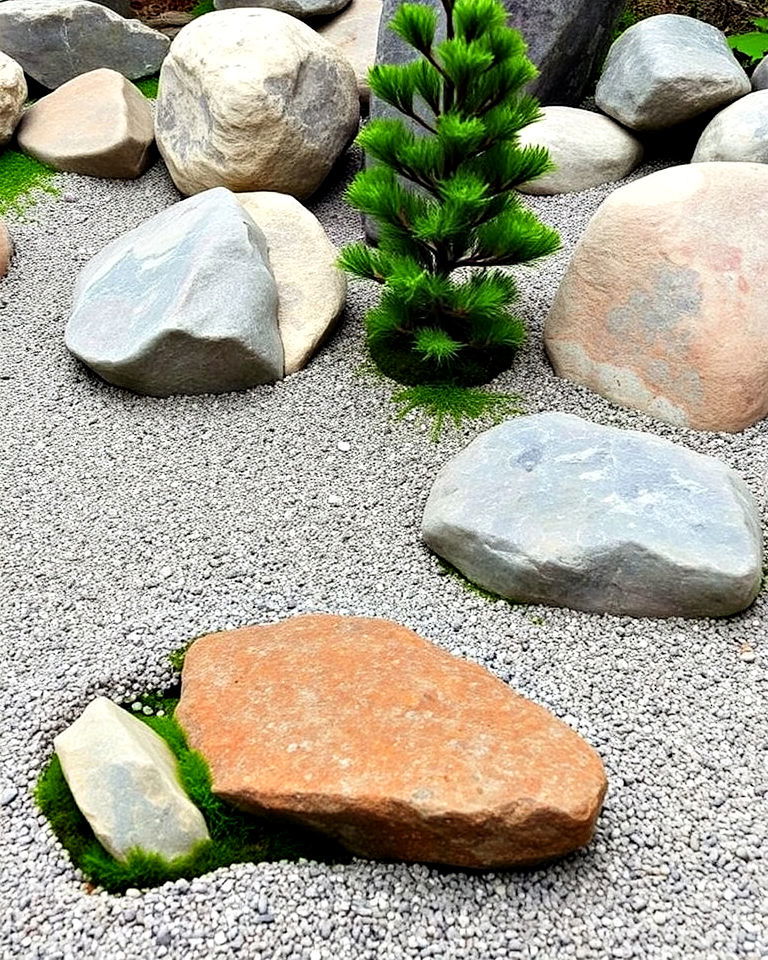 minimalist design with zen rock garden - 40 Beautiful Gardens