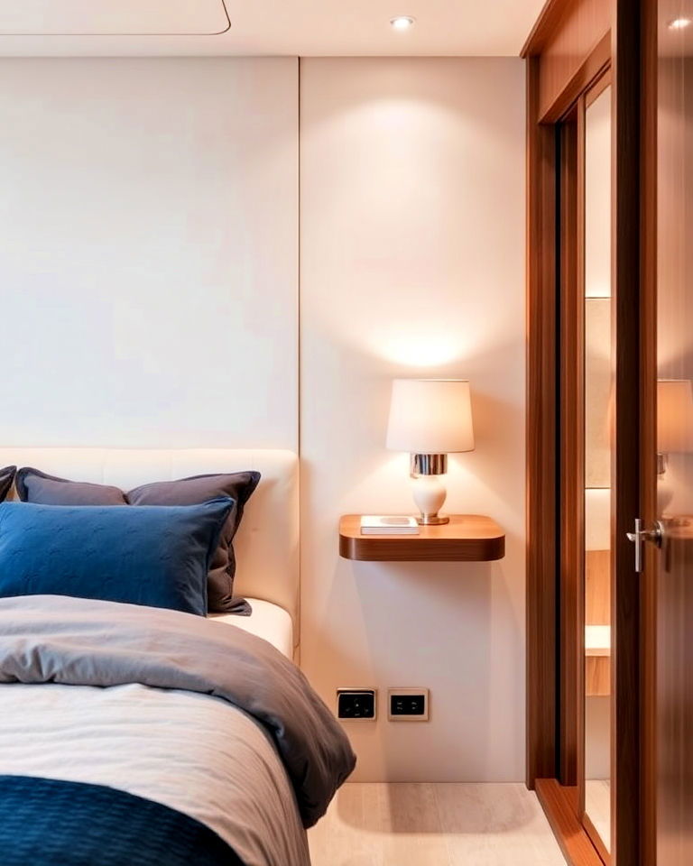 minimalist floating nightstands - 20 Yacht Bedroom Ideas