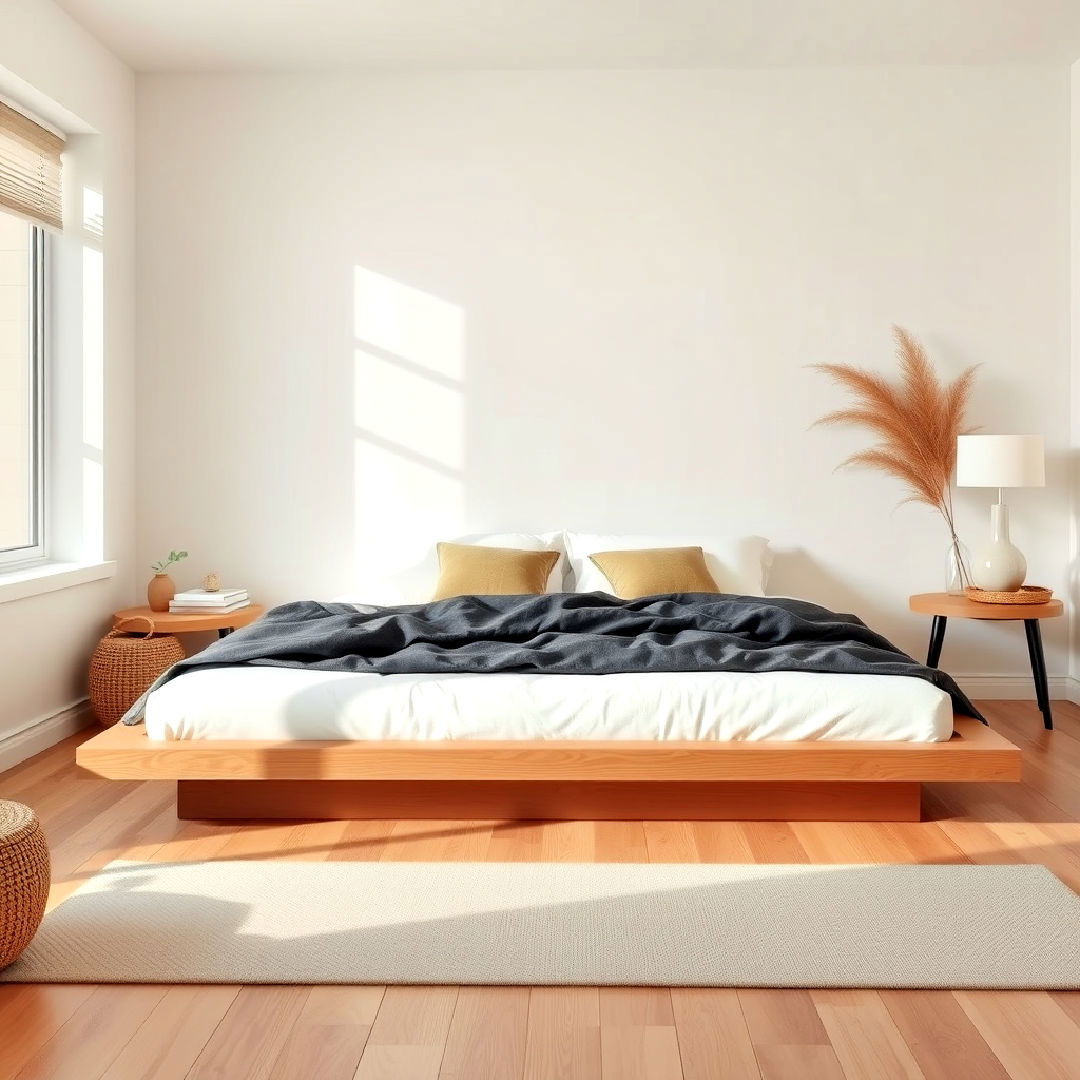 minimalist low platform bed - 25 Chill Aesthetic Room Ideas