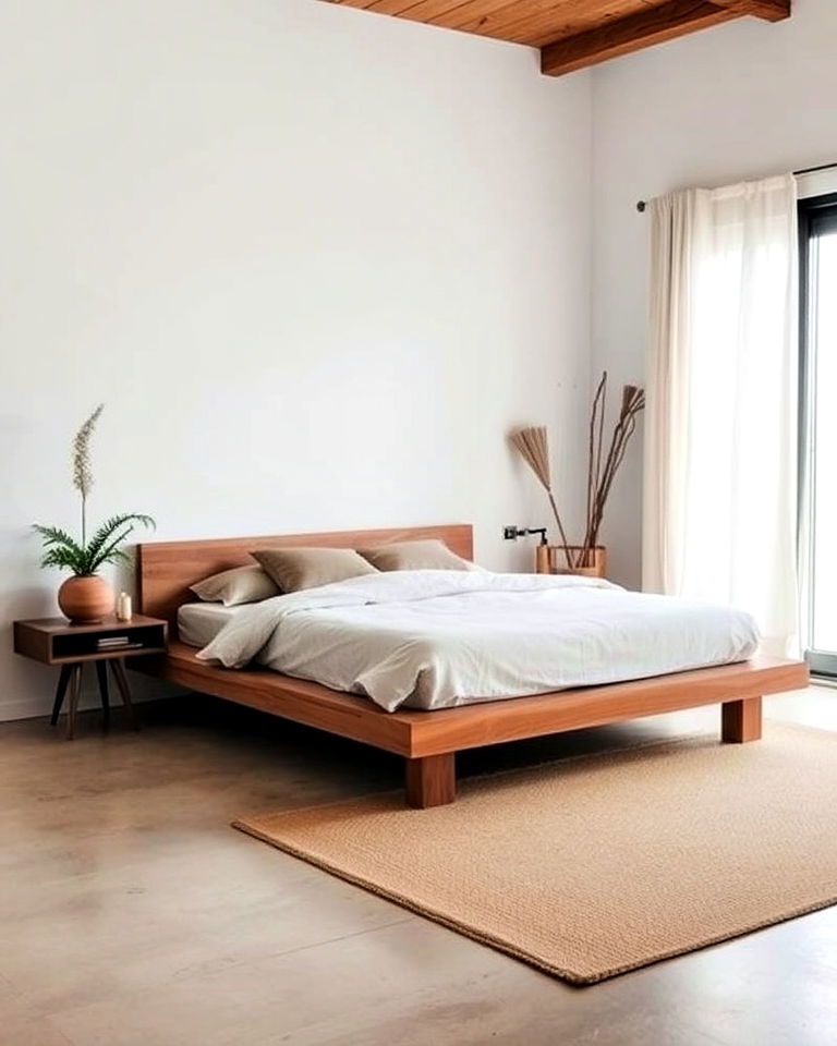 minimalist low profile furniture - 20 Wabi Sabi Bedroom Ideas