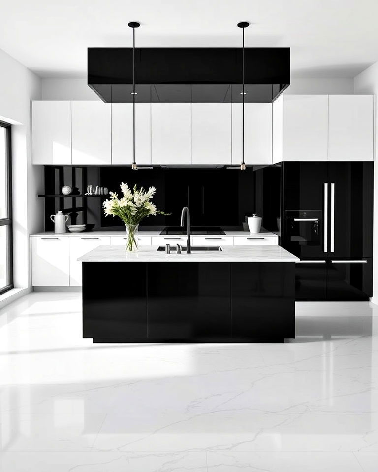 minimalist monochrome island design - 20 Luxury Kitchen Island Ideas