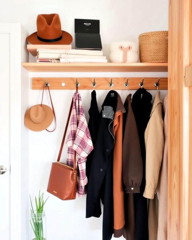 minimalist peg rail closet wall - 30 Open Closet Ideas