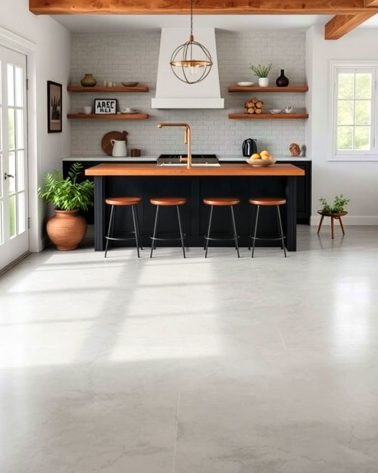 minimalist polished concrete flooring - 40 Farmhouse Flooring Ideas