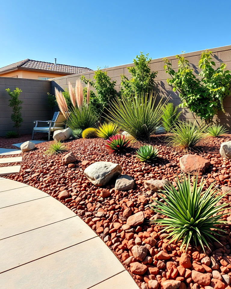 minimalist rock garden with red lava rock - 20 Red Lava Rock Landscaping Ideas
