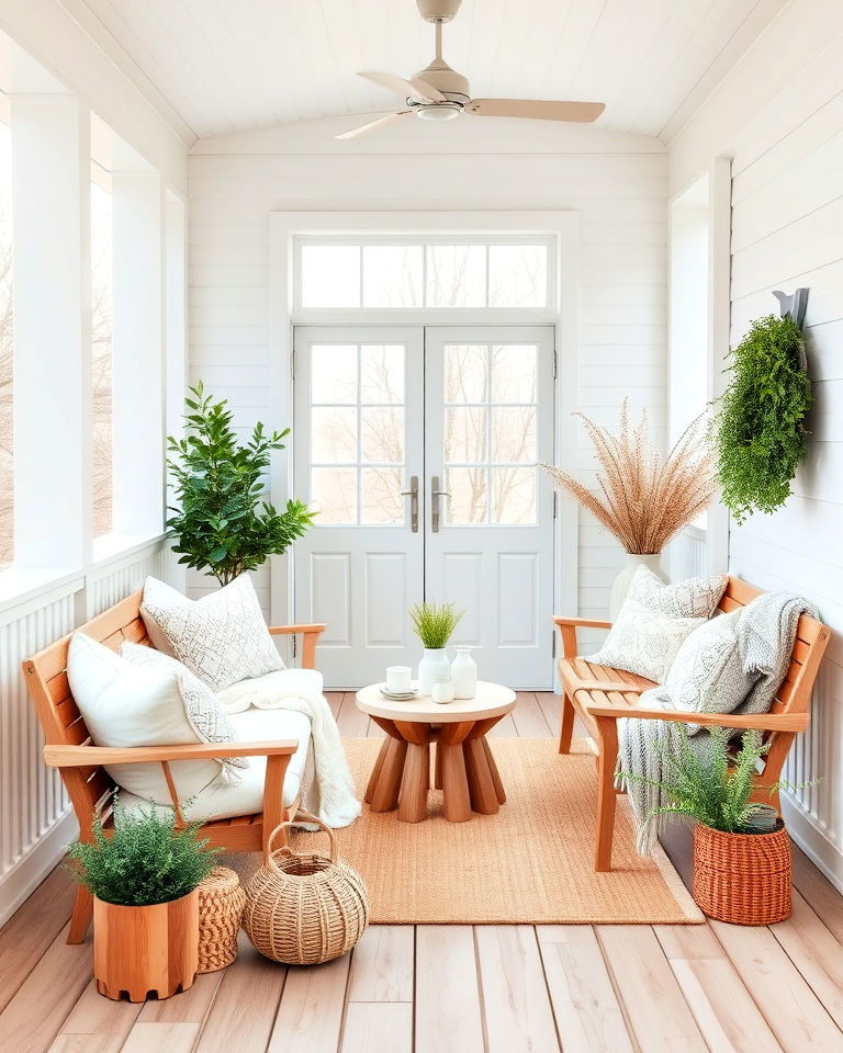 minimalist scandinavian inspired porch - 40 Covered Porch Ideas