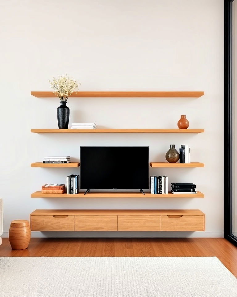 minimalist shelving for japanese style living room - 25 Japanese Style Living Room Ideas