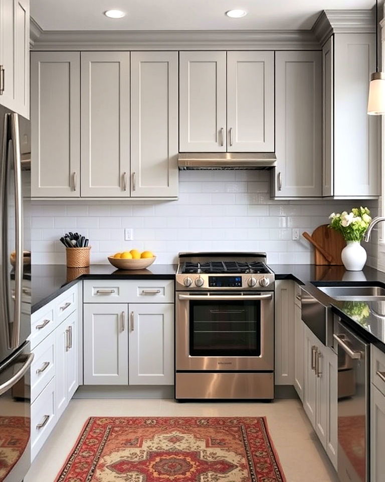 minimalist soft gray cabinets - 40 Kitchen Cabinet Color Ideas