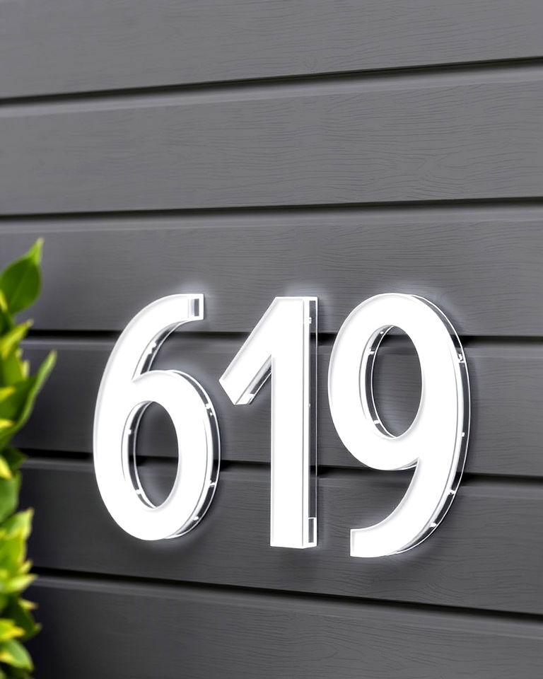 minimalist style acrylic numbers - 40 House Number Ideas
