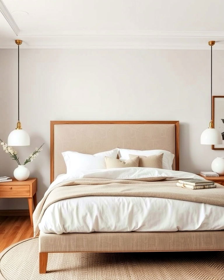 minimalist vibe taupe bed frame - 20 Taupe Bedroom Ideas