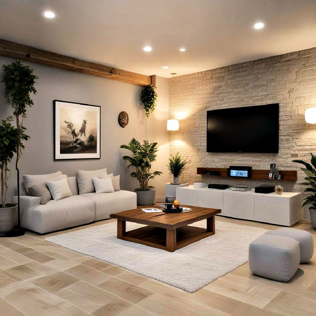 minimalist zen gaming sanctuary - 25 Basement Game Room Ideas