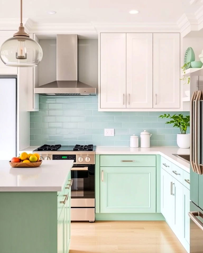 mint green and white palette for kitchen - 30 Mint Green Kitchen Ideas