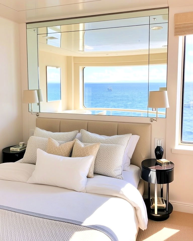 mirror accents to add added depth - 20 Yacht Bedroom Ideas