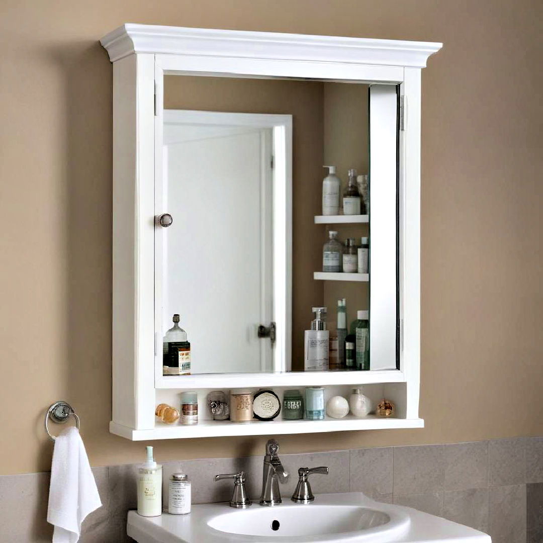 mirror cabinet with hidden storage - 25 Bathroom Cabinet Ideas