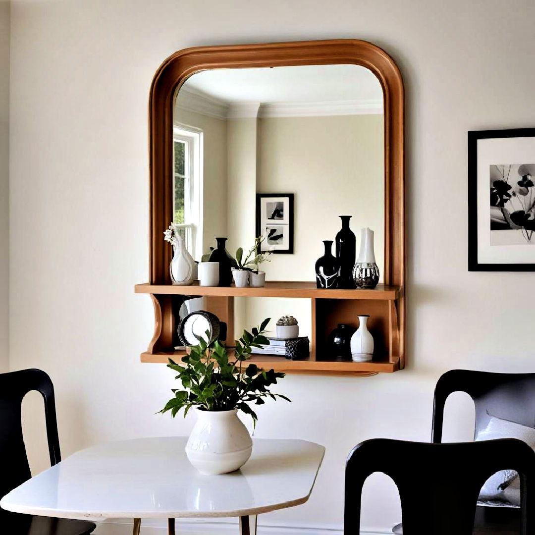 mirror with built in shelves - 25 Dining Room Mirror Ideas