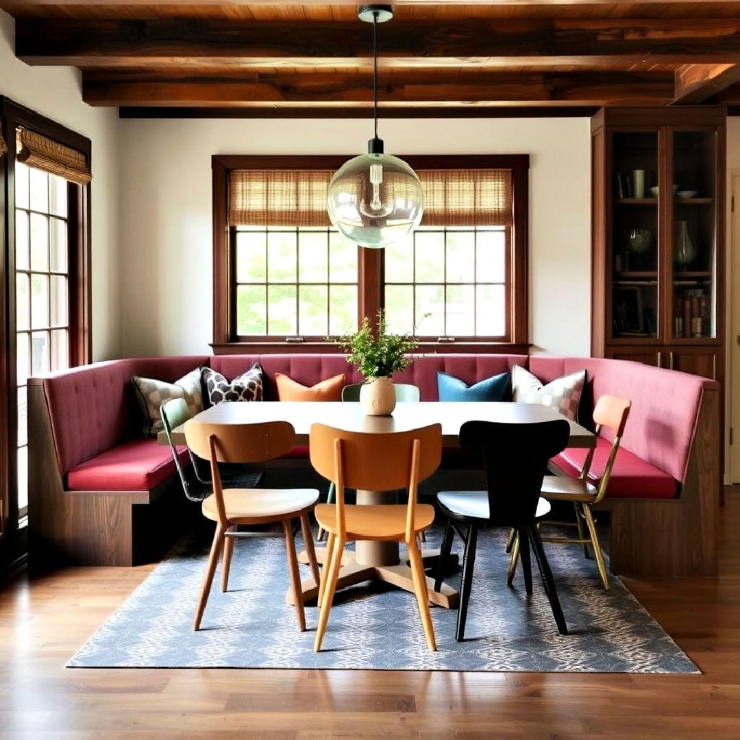 mix and match chairs for banquettes seating - 40 Banquette Seating Ideas