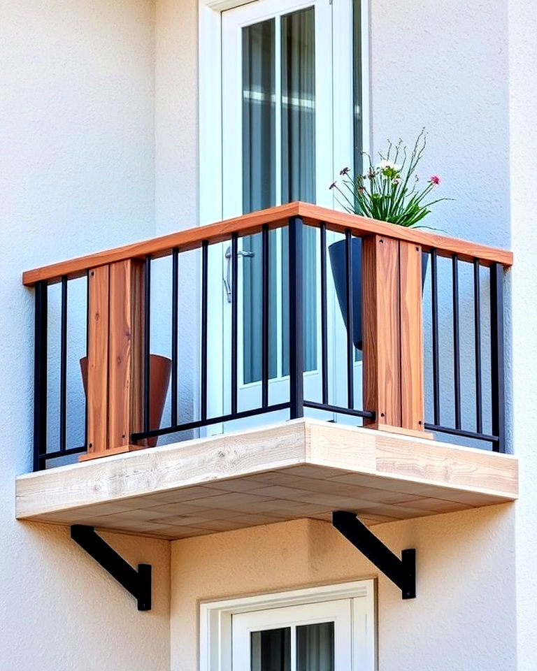 mixed material railing for balcony - 25 Balcony Railing Design Ideas
