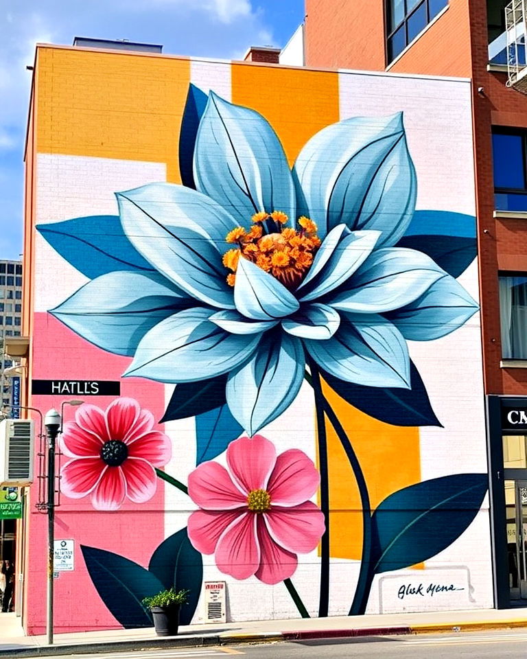 modern abstract floral forms - 15 Flower Murals on Buildings