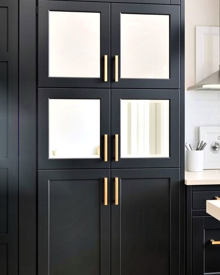 modern accent mirrors on cabinet doors - 20 Mirror in Kitchen Ideas