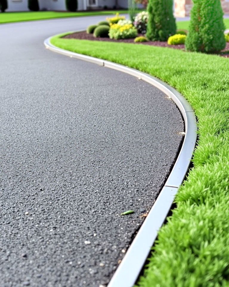 modern aesthetic metal edging - 30 Driveway Edging Ideas
