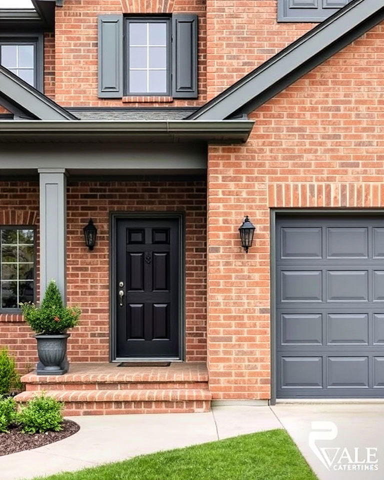 modern aesthetic pewter gray accents - 25 Tan Brick House Color Schemes