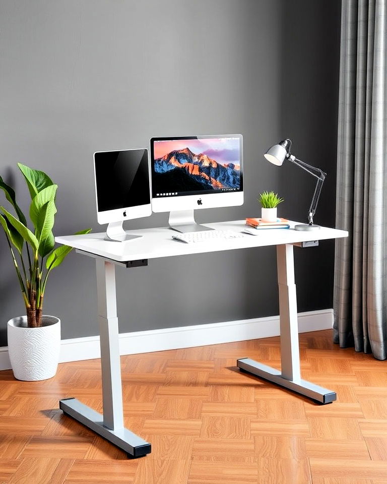 modern aesthetic standing desk - 40 Modern Home Office Ideas