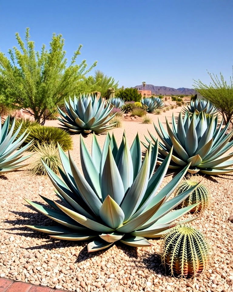 modern agave centered landscaping - 30 Drought Tolerant Landscaping Ideas