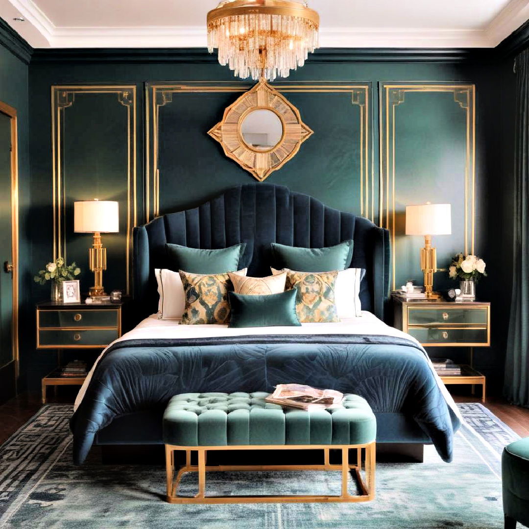 modern art deco inspired bedroom - 40 Modern Bedroom Ideas