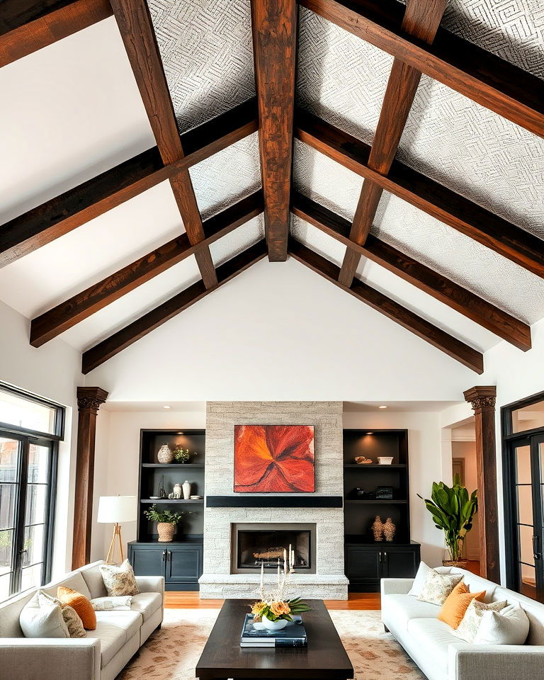 modern beams with contrasting ceilings - 20 Vaulted Ceiling With Beams