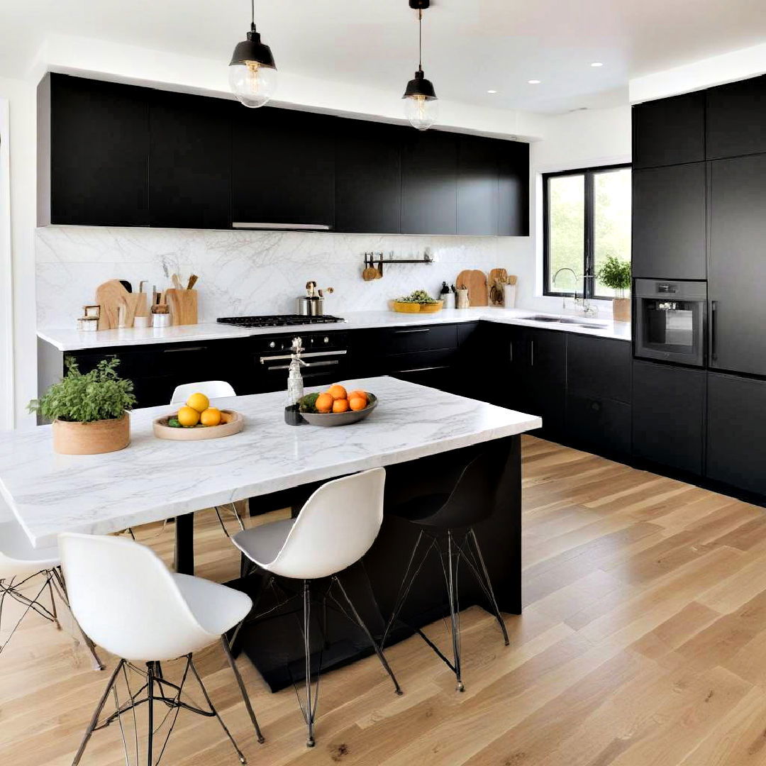 modern black cabinets - 40 Black Kitchen Ideas