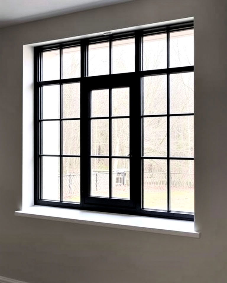 modern black framed windows for contrast - 30 Basement Window Ideas
