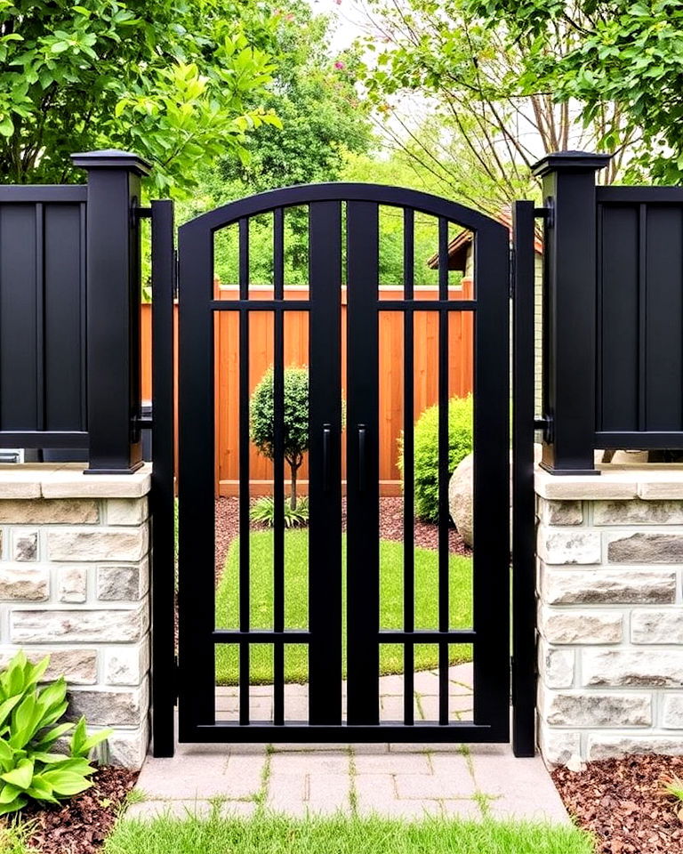modern black metal garden gate - 25 Metal Garden Gate Ideas