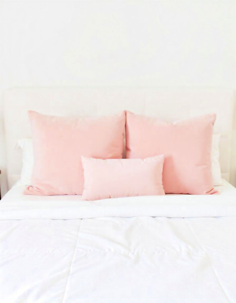 modern blush pink throw pillows - 15 Blush Pink Bedroom Ideas