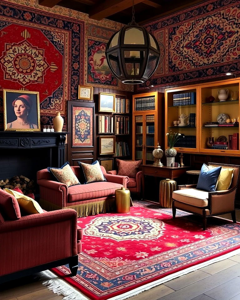 modern bold arabic rug - 20 Arabic Interior Design Ideas