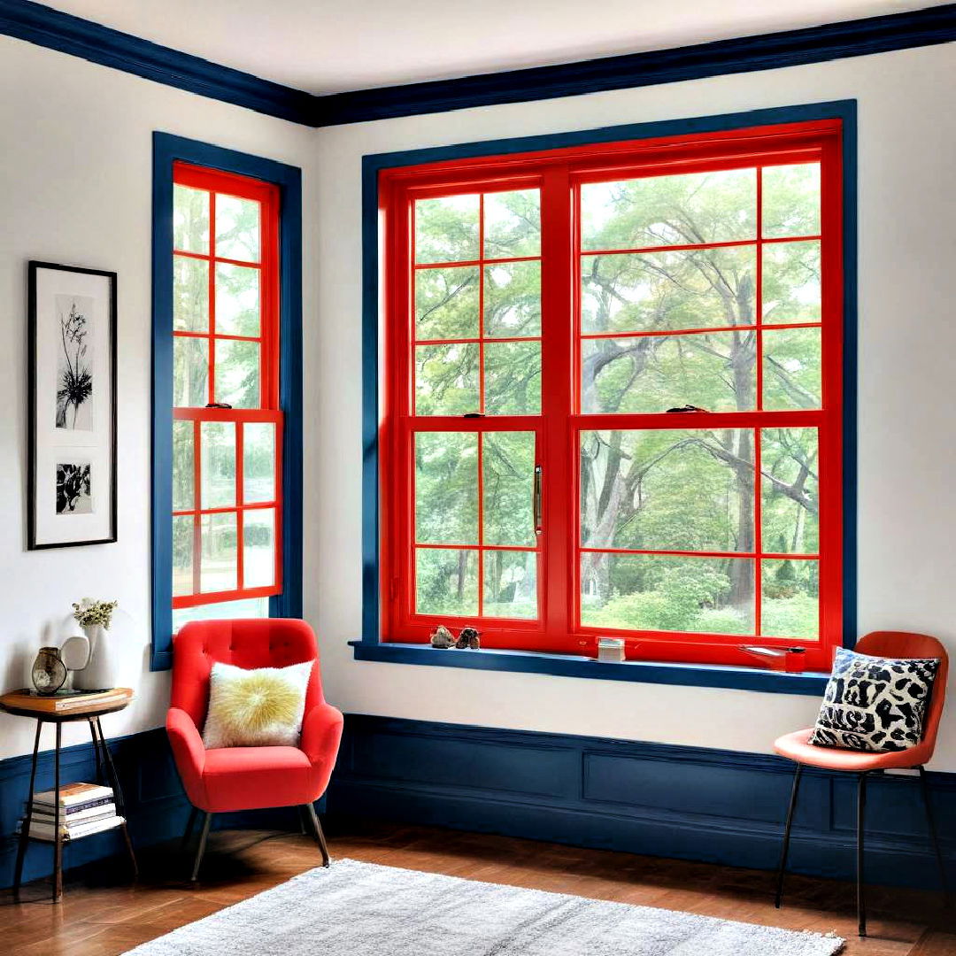 modern bold colored window trim - 25 Modern Window Trim Ideas