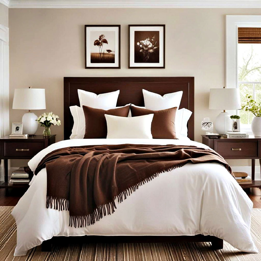 modern brown and white color scheme - 25 Brown Bedroom Ideas
