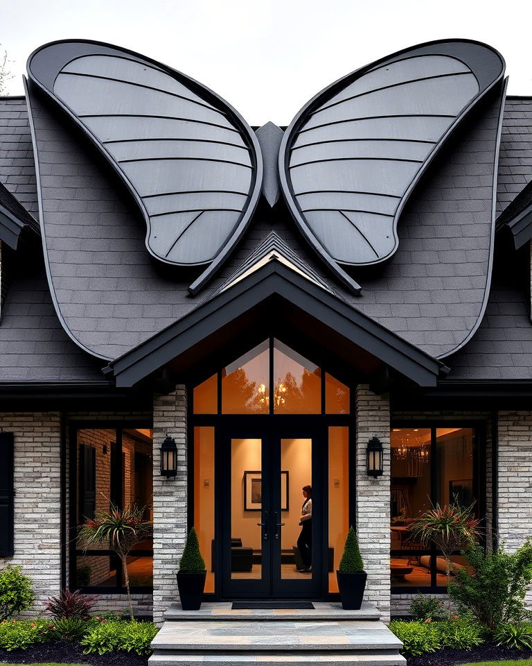 modern butterfly gable roof fusion - 20 Gable Roof Design Ideas