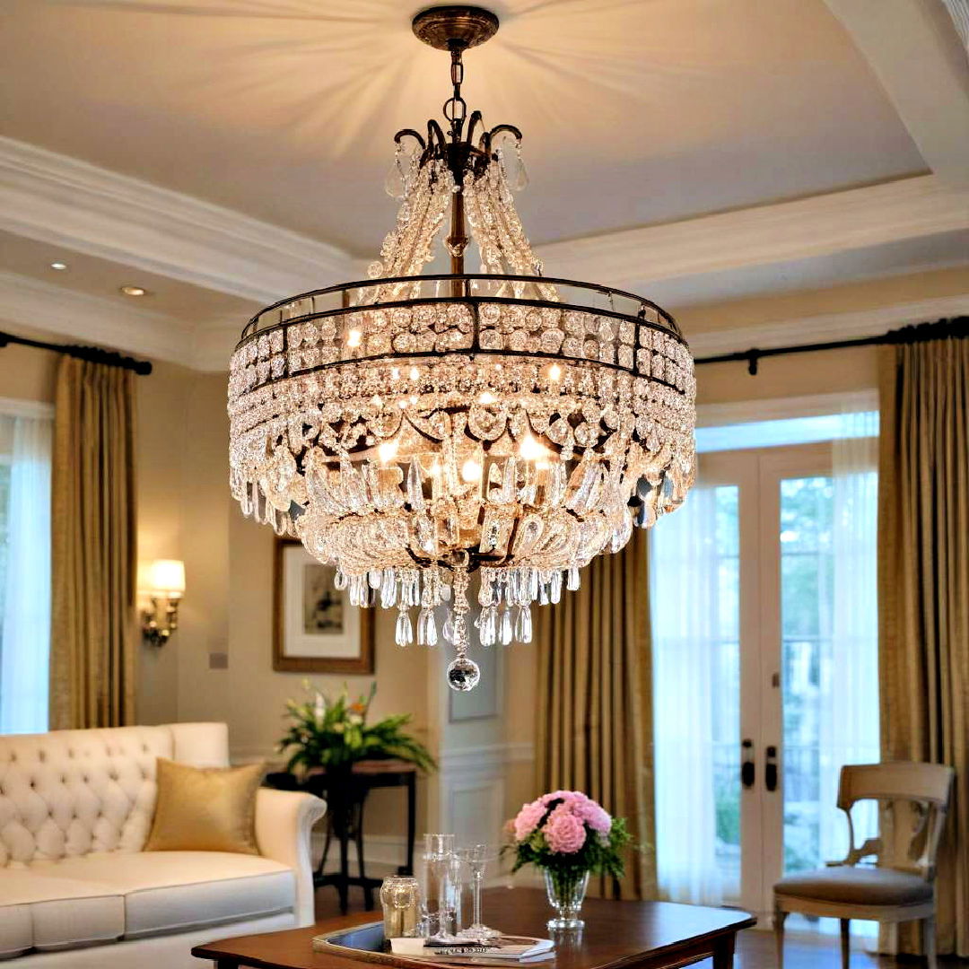 modern chandelier for traditional living room - 25 Traditional Living Room Ideas