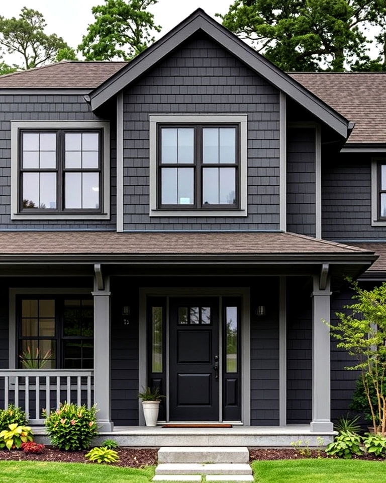 modern charcoal gray siding - 25 House Siding Colors